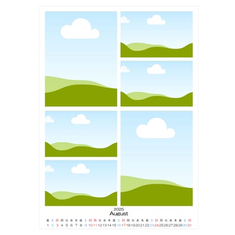 2L版Photocalendar-2-CANVAテンプレート7～12
