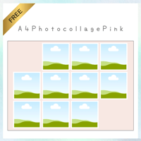 A4photocollage-Pink1-Canvaテンプレート