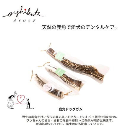 【メール便送料無料】無添加 無着色 犬用 OISHIKUTE 小型犬用 鹿角ドックガム Sサイズ 愛犬 ジビエ ドッグトリーツ