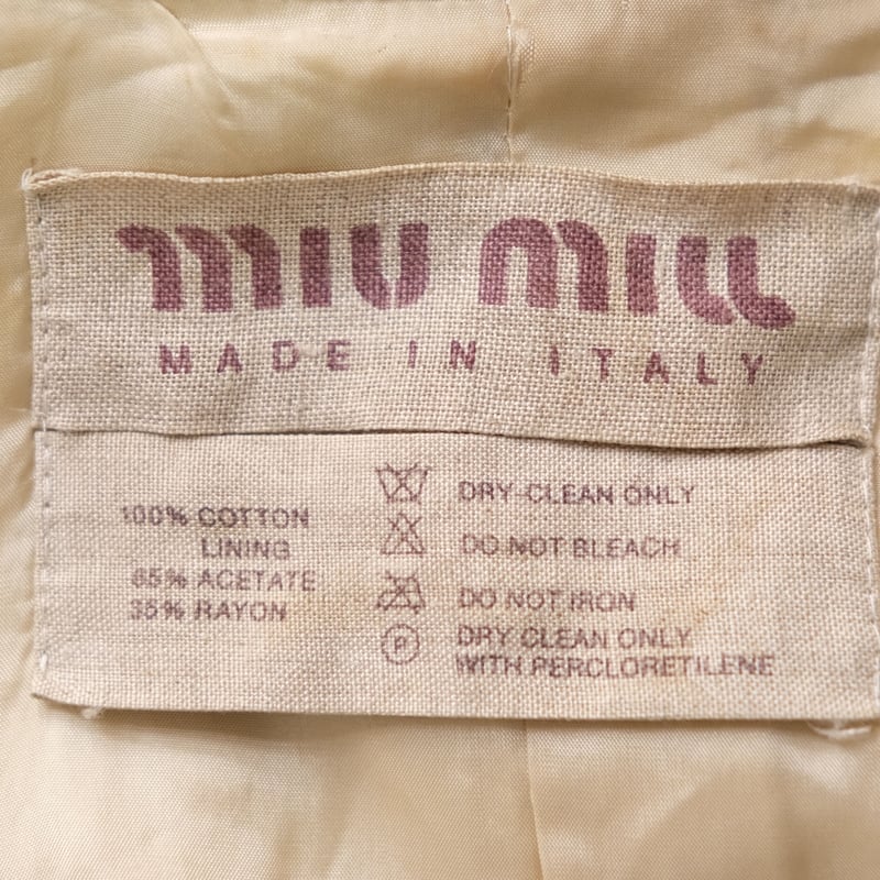 miumiu 90s コットンベロアコート MADE IN ITALY | IMPERIAL miumiu 90s コットンベロアコート MADE IN ITALY | IMPERIAL