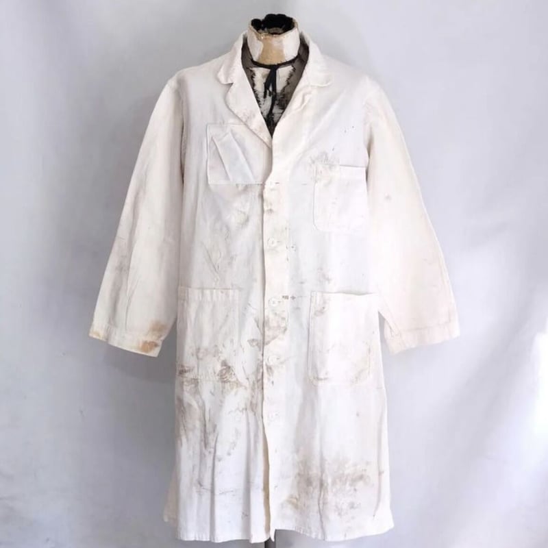 60s vintage USA製　ヴィンテージ　コート　アイボリー　アメリカ製 Angelica 50～60sコットンツイルショップコートMADE IN USA