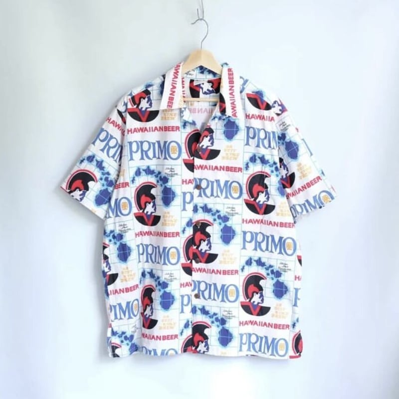 GoBarefoot × PRIMO Hawaii Beer90sコットンアロハシャツ Mad