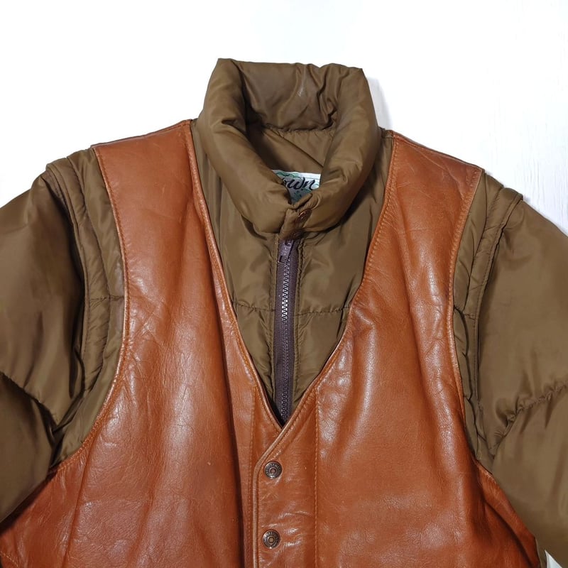 Schott 80s ナイロン×レザー 2way ダウンジャケット | IMPERIAL