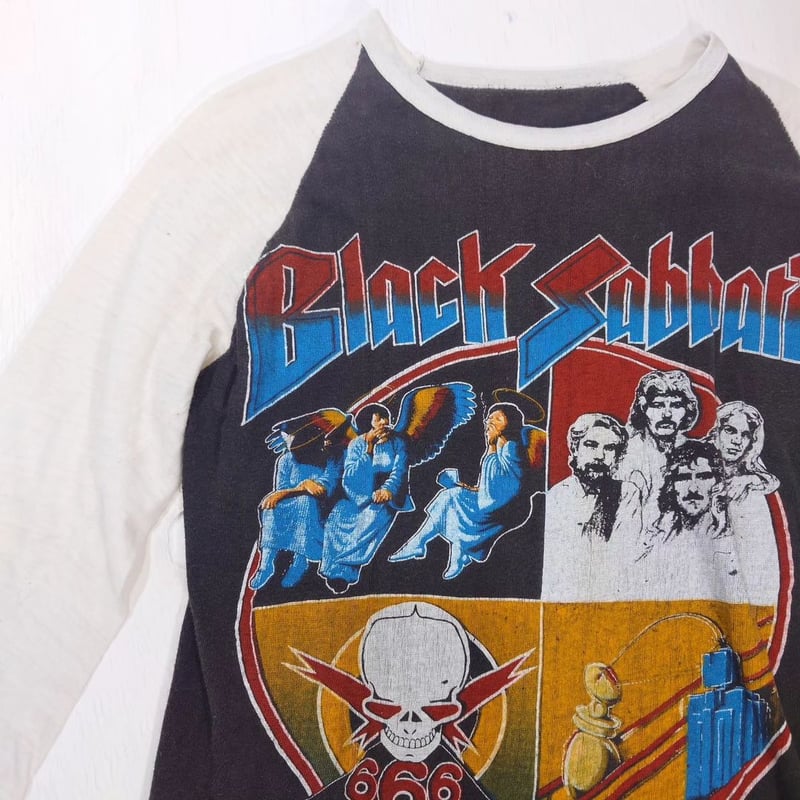BlackSabbath × Blue Oyster Cult 80s コットンポリ ツアーT