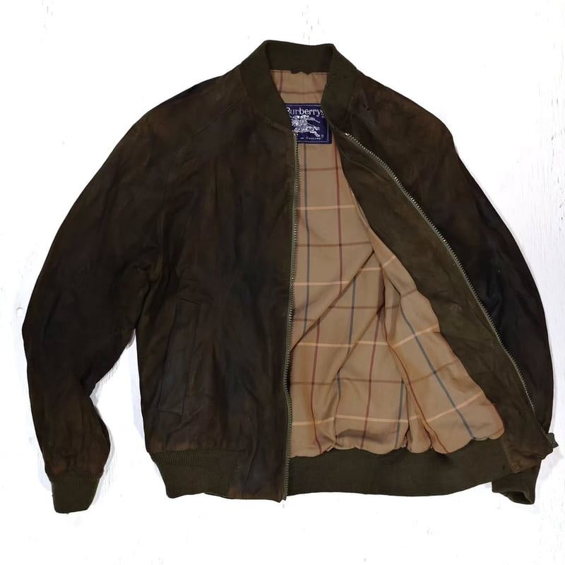 バーバリー　レザージャケット　made in England Burberry 90s ヌバックレザーブルゾン MADE IN ENGLAND | IMPE