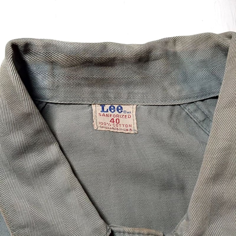 【超貴重】【激レア】ヴィンテージ 80s ジャケットコート ヘリンボーン柄 Lee 60〜70s コットンヘリンボーンサービスコート MADE IN USA