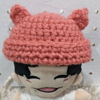 ちびぬい】ニット帽（ピンク・ワインレッド） | ぬいふく工房