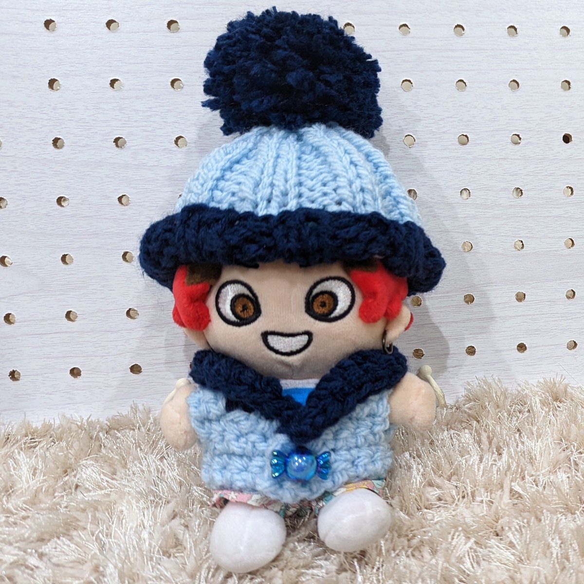 ちびぬい】カーディガン（空色・ネイビー） | ぬいふく工房