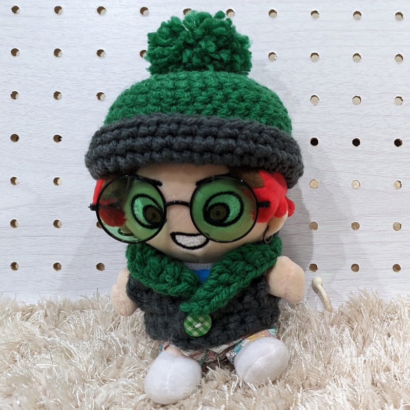 ちびぬい】カーディガン（深緑・グレー） | ぬいふく工房