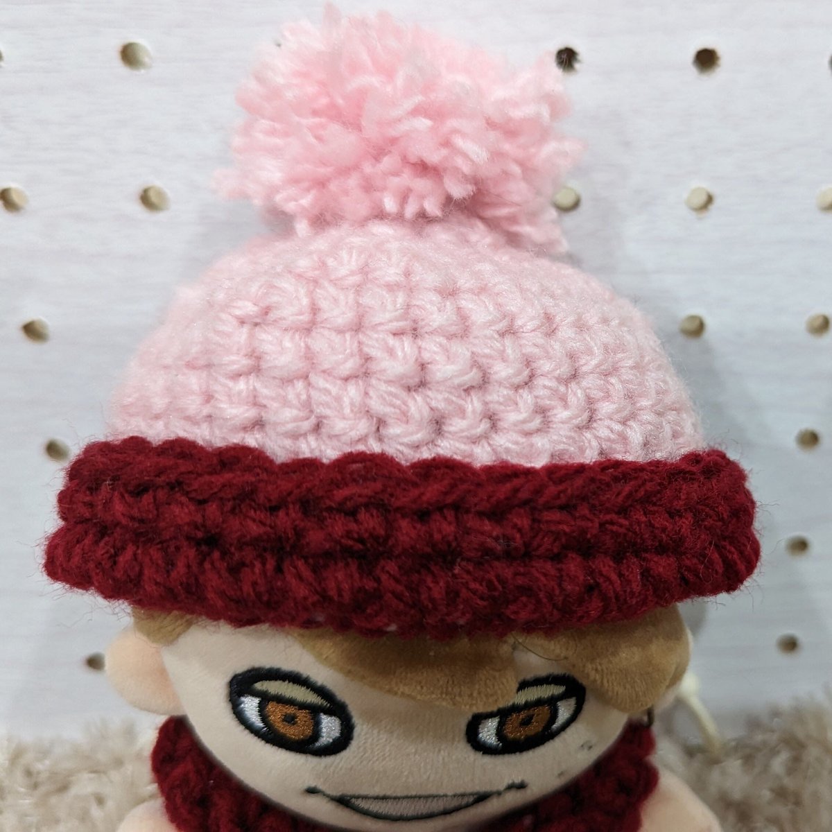 ちびぬい】ニット帽（ピンク・ワインレッド） | ぬいふく工房