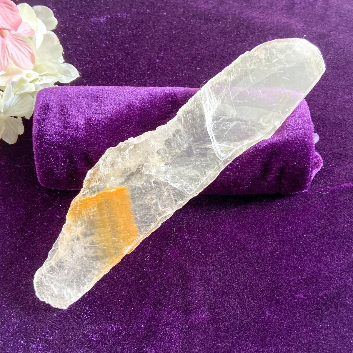 虹龍ブレス⭐︎アメジスト&セレナイト&水晶 16683006 ハンドメイド