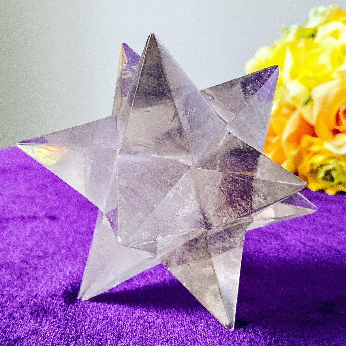 ☆特別出品☆透明度にギラギラクラック☆究極形状☆レインボー 水晶 アステロイド ♦︎最強形状の邪気払い・精神と肉体の調整♦︎スモーキークォーツア