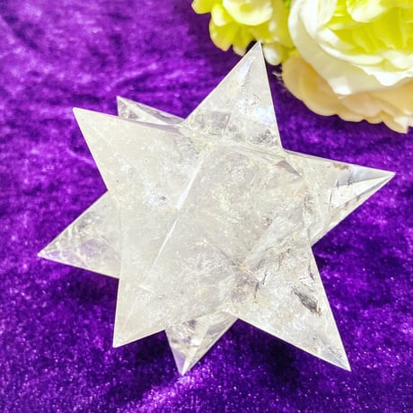 ♦︎正十二面体最強形状⭐︎虹入り⭐︎純粋と浄化を象徴する万能パワーストーン♦︎天然水晶アステロイド(小星型12面体)
