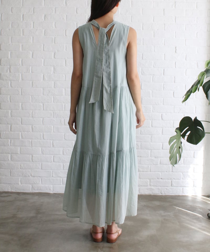 WALANCE ワランスtieard dress ロングスリーブティアードドレス 3221-107 back ribbon tieard dress | WALANCE