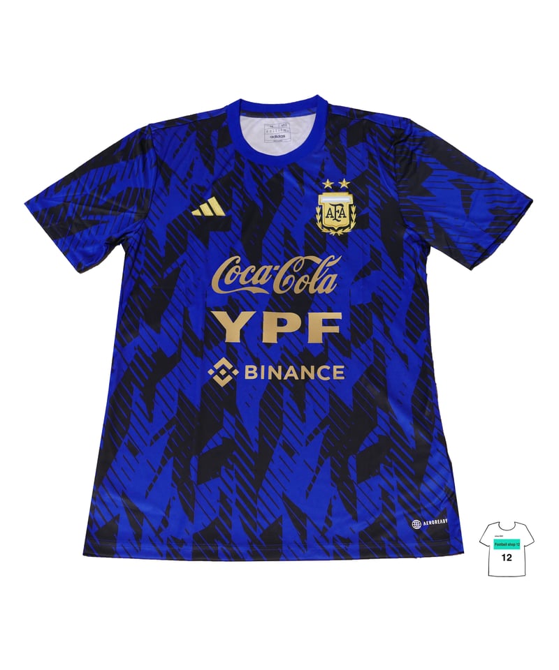 Adidas 2022 アルゼンチン代表プレマッチシャツ 公式スポンサー Adidas 2022 アルゼンチン代表プレマッチシャツ 公式スポンサー