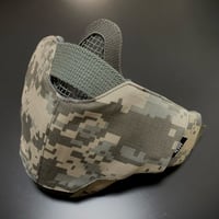 サバゲー用　メッシュフェイスガード対応ファッションカバー【type03】ACU迷彩／グレー