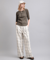 SACRA(サクラ) H.COUNT COTTON PLAID PANTS