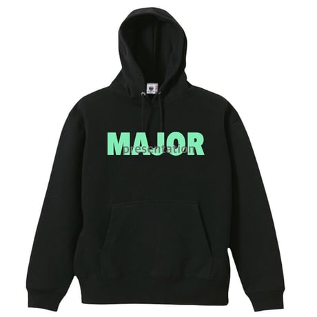 MPスウェットパーカー(ダブルロゴ)グリーン -BLACK-