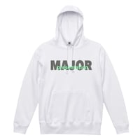 MPスウェットパーカー(ダブルロゴ)グレー×グリーン -WHITE-