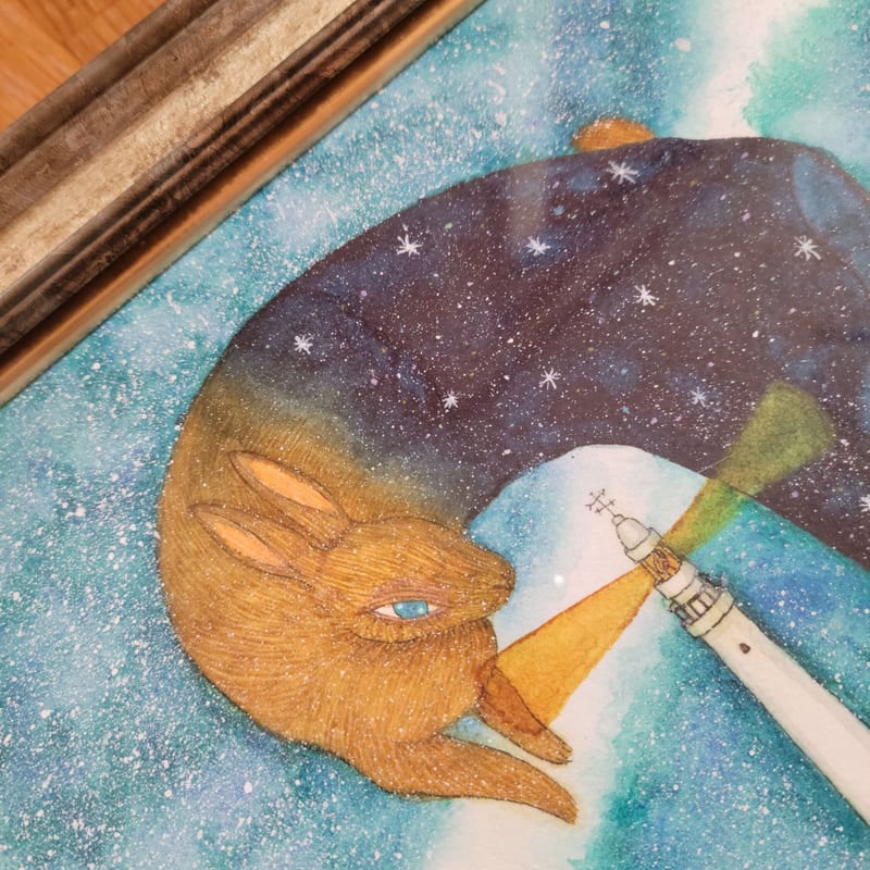 水彩画「幾光年の灯り」 | 茅野カヤ Kaya Kayano's STORE