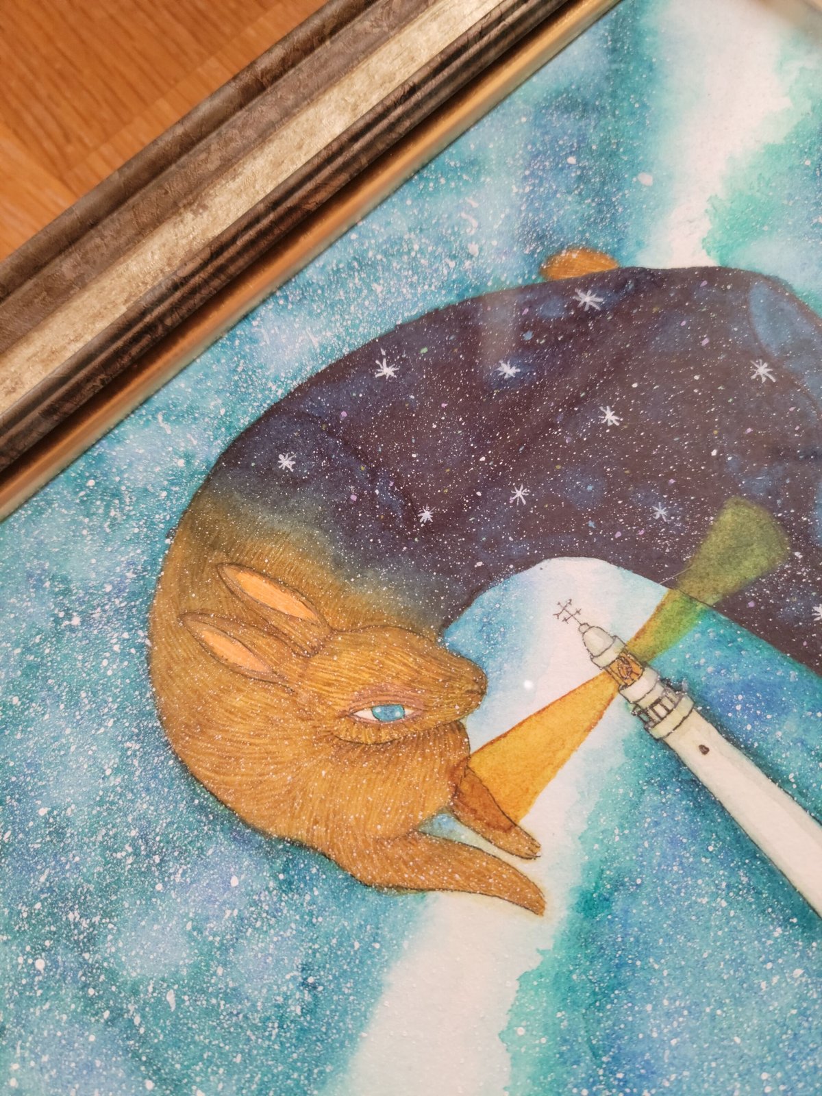 水彩画「幾光年の灯り」 | 茅野カヤ Kaya Kayano's STORE