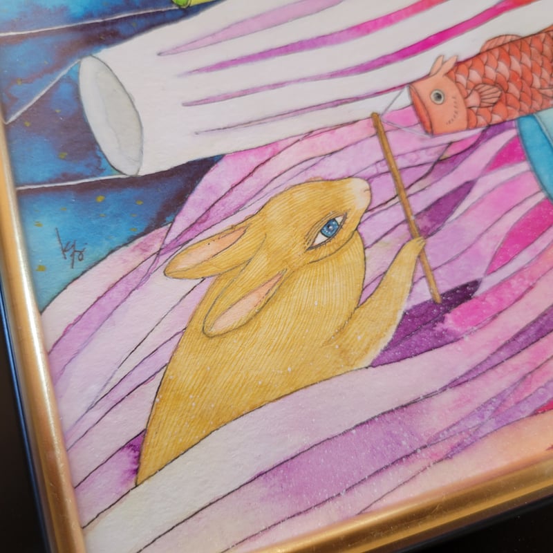 水彩画「虹のうみ」 | 茅野カヤ Kaya Kayano's STORE