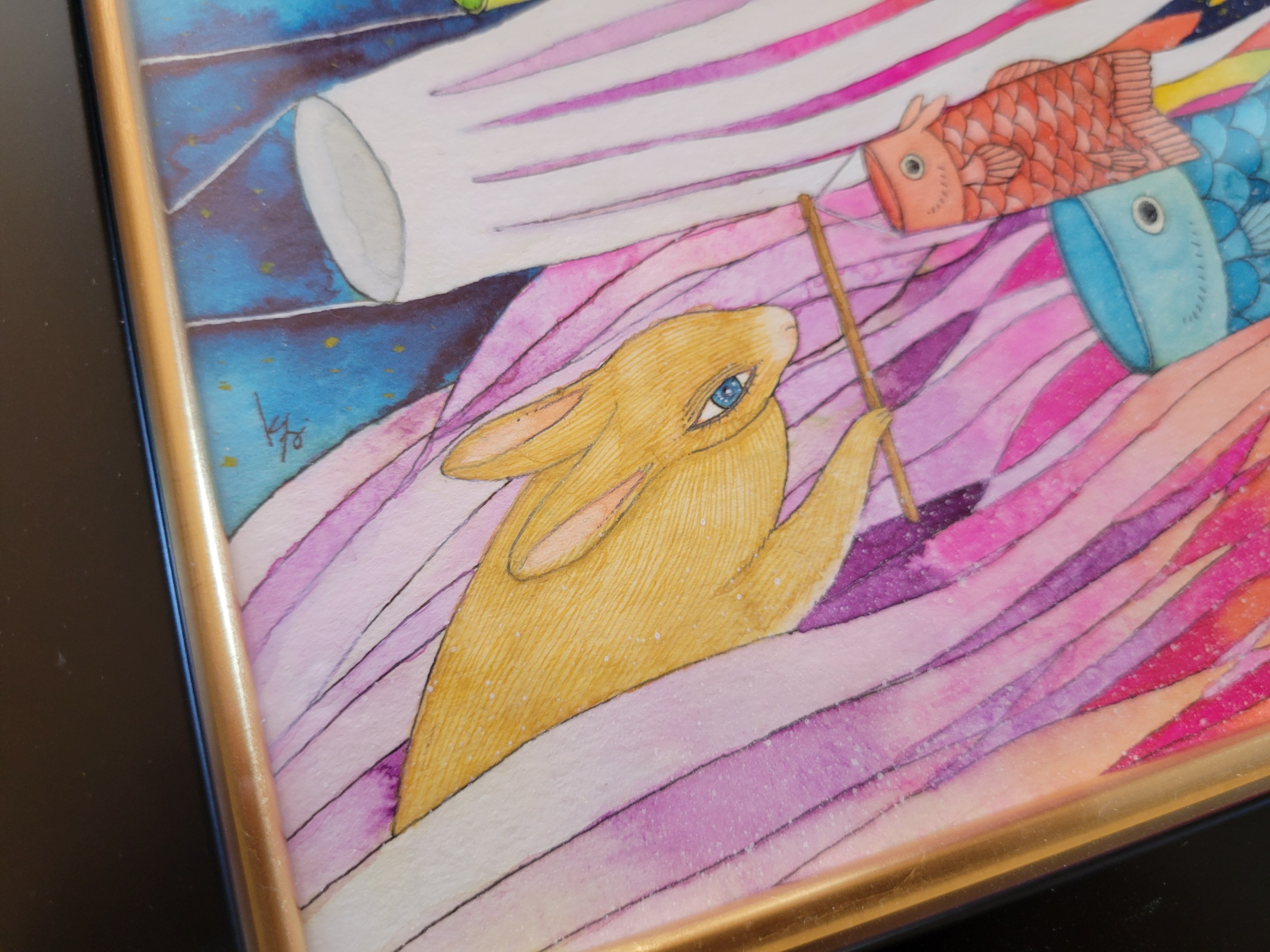 水彩画「虹のうみ」 | 茅野カヤ Kaya Kayano's STORE