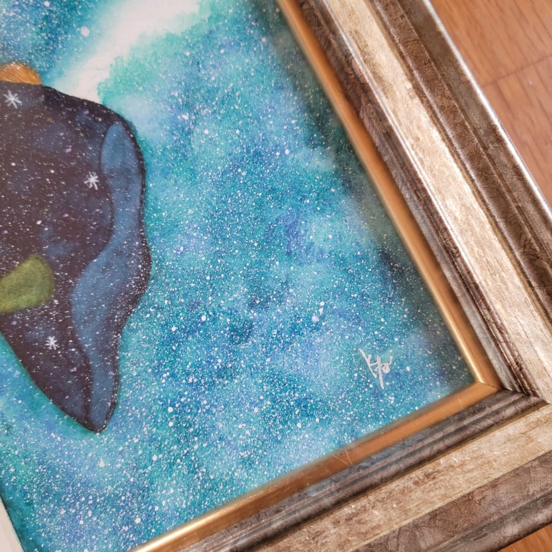 水彩画「幾光年の灯り」 | 茅野カヤ Kaya Kayano's STORE