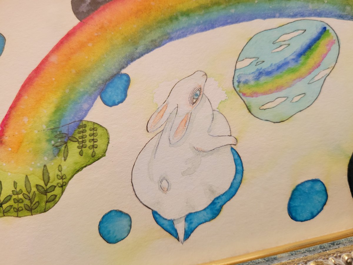 水彩画「虹の空色」 | 茅野カヤ Kaya Kayano's STORE