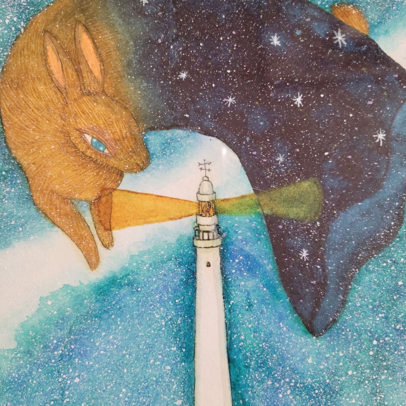 水彩画「幾光年の灯り」 | 茅野カヤ Kaya Kayano's STORE