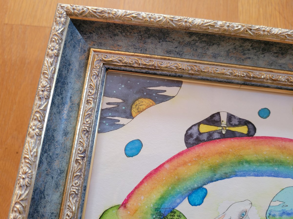 水彩画「虹の空色」 | 茅野カヤ Kaya Kayano's STORE