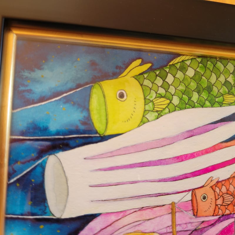 水彩画「虹のうみ」 | 茅野カヤ Kaya Kayano's STORE