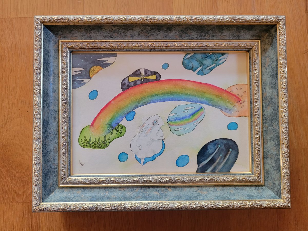 水彩画「虹の空色」 | 茅野カヤ Kaya Kayano's STORE