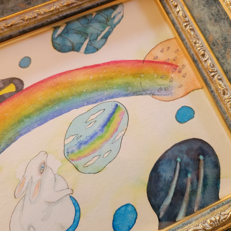 Cherryさま専用（原画）青空と虹のメロディ【水彩画】ほか　6点おまとめ Cherryさま専用（原画）青空と虹のメロディ【水彩画】ほか 6点おまとめ