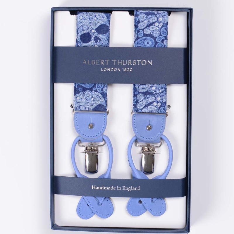 新品】アルバートサーストン サスペンダー ヘリンボーン ブラウン 吊革