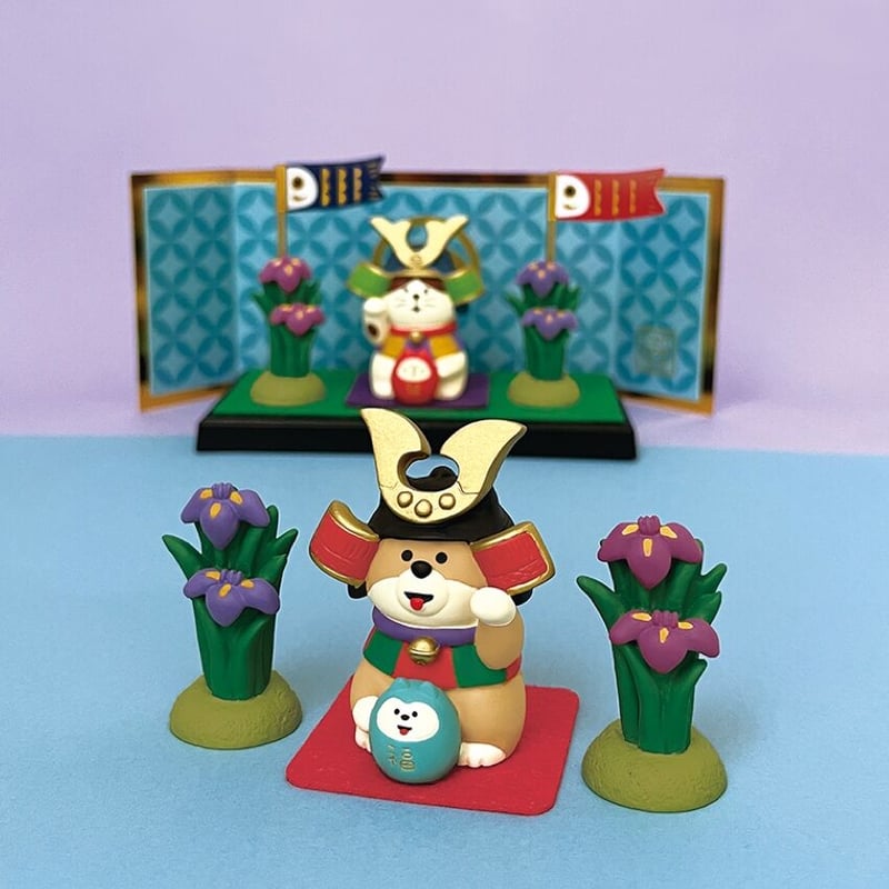 コンコンブル 招福民芸人形 福重ね招き猫 万福まねき猫 陶器 福猫鏡餅 お正月 端午の福重ね招き猫【五月のゆかいな仲間たち】 | CHEER-FUL*