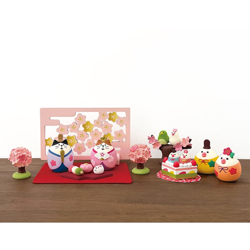 文鳥雛セット DECORE 廃盤品 コンコンブル ひな祭り 文鳥 ぼんぼり