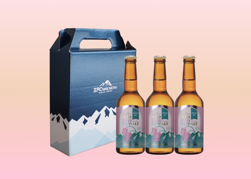 山形市長命名ビール『ZAO駒草ALE』3本セット(化粧箱付き) | ZAO