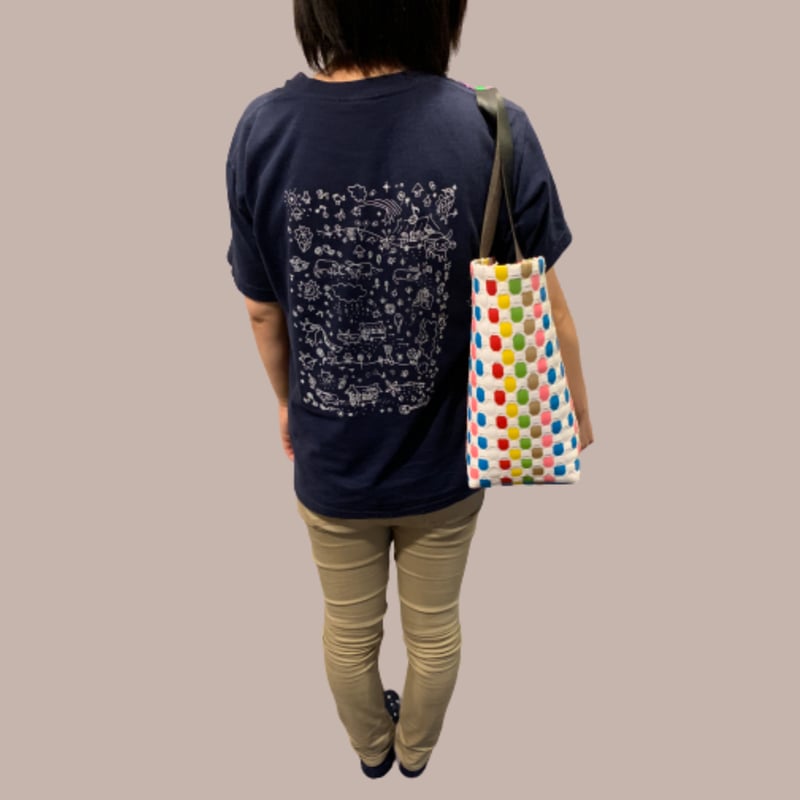 カラフルチェック柄かごバッグ カラフルチェック柄かごバッグ