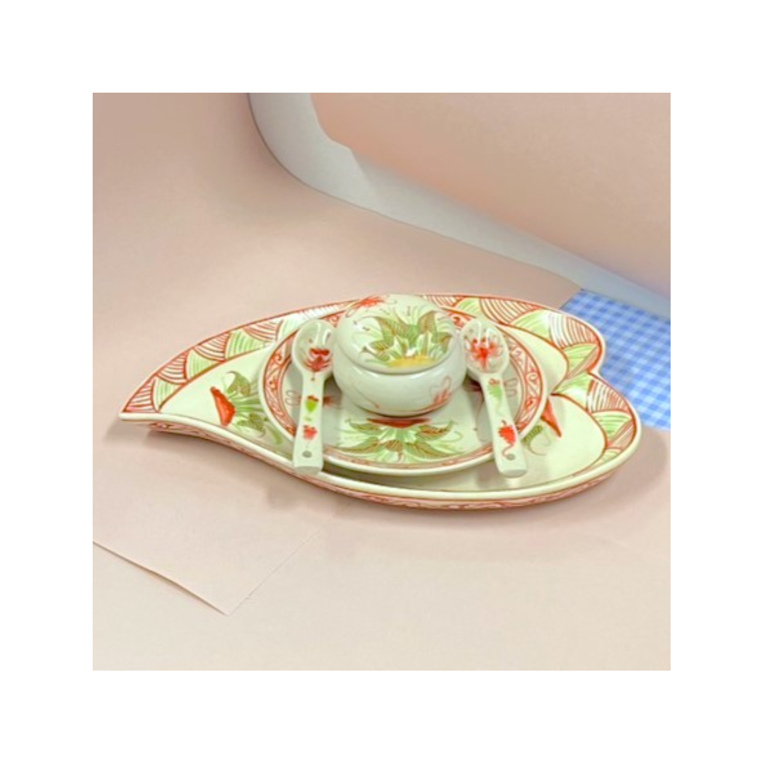 バッチャン焼食器セット バッチャン焼き 赤とんぼセット 【1セットのみ】 | made me chum