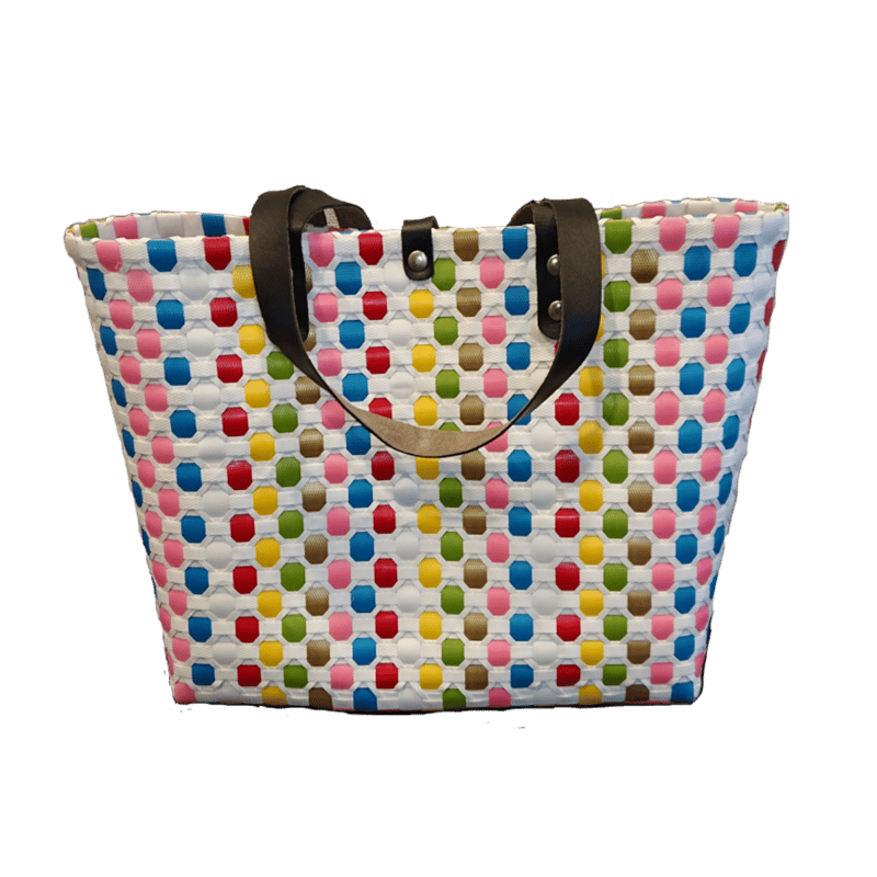 カラフルチェック柄かごバッグ プラかごバッグ カラフル*チェック | made me chum