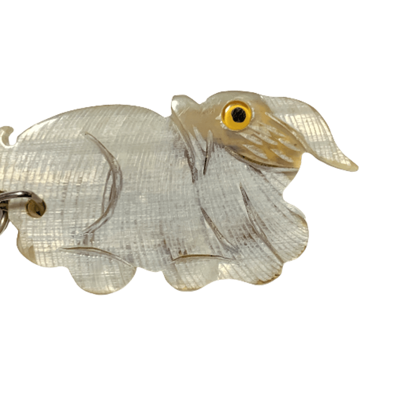 ベトナム 水牛キーホルダー 白ヤギ | made me chum