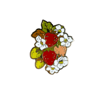 エナメルピン　苺　花