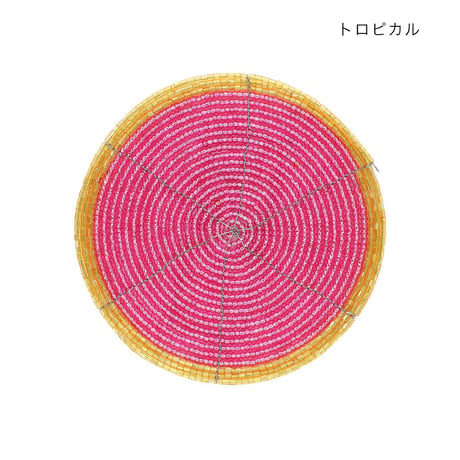 ガラスビーズコースター　ツートンカラー　まる