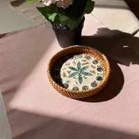 ベトナム雑貨　貝細工のトレイ　小　籐　ラタン　シェル