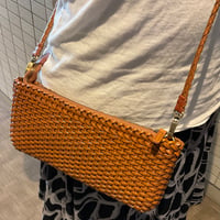 牛革メッシュ編みショルダーバッグ