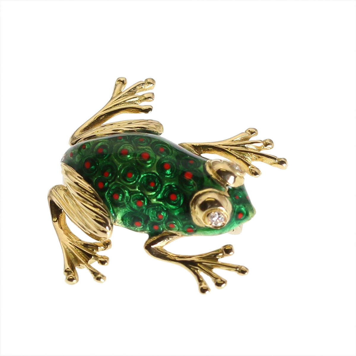 GALLERY megumi保証書付き K18 ダイヤモンド エナメル カエル 蛙