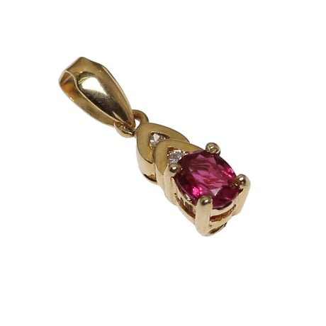 GALLERY megumi保証書付き K18 天然 ダイヤモンド ルビー ペンダント 0.56ct