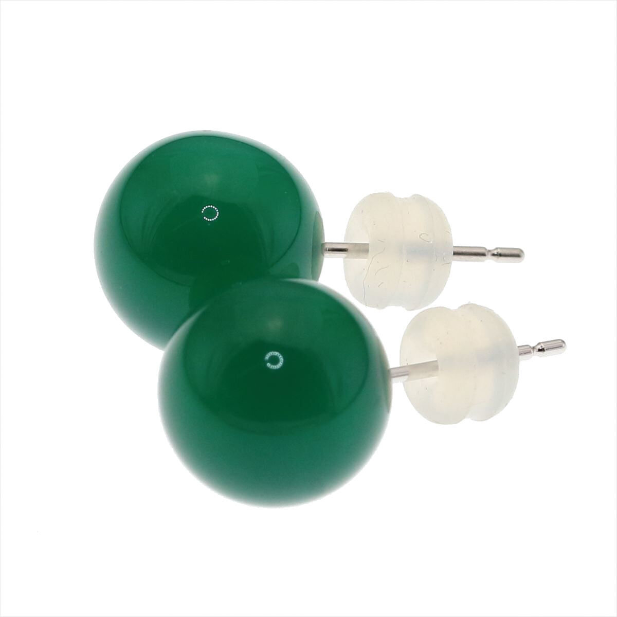 最終お値下げ♡K10WG カルセドニー ピアス K10WG ピアス ブラックカルセドニー（037645） ｜ women