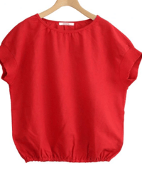 made in Japan   FABRIQUE en planète terre 　261−122　combi cap sleeveTOP 　RED